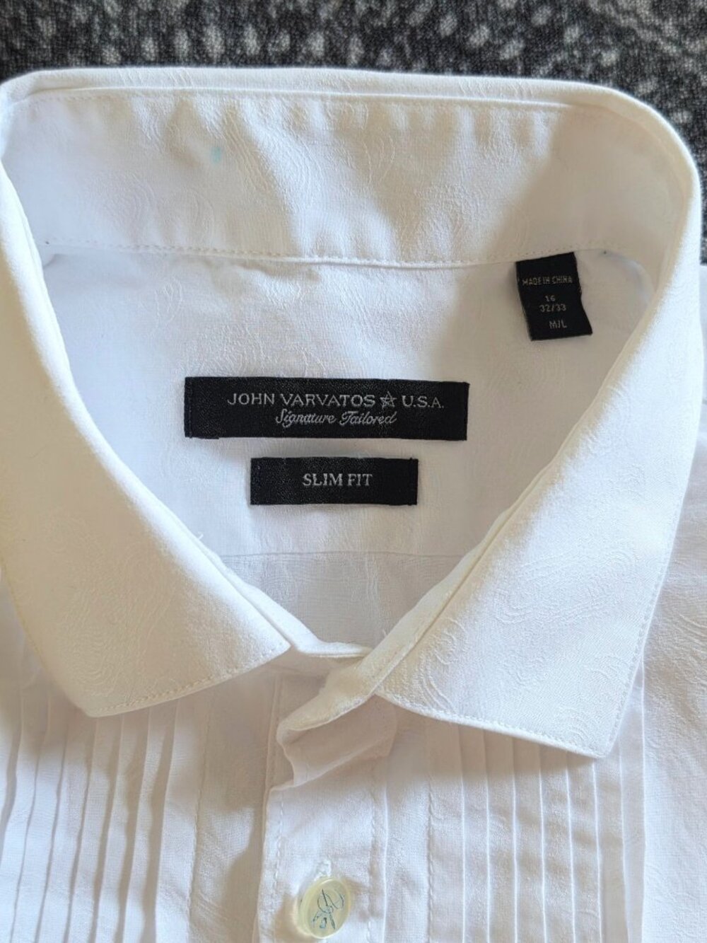 JOHN VARVATOS STAR USA Mens Slim Fit White Tuxedo Shirt - Picture 3 of 16